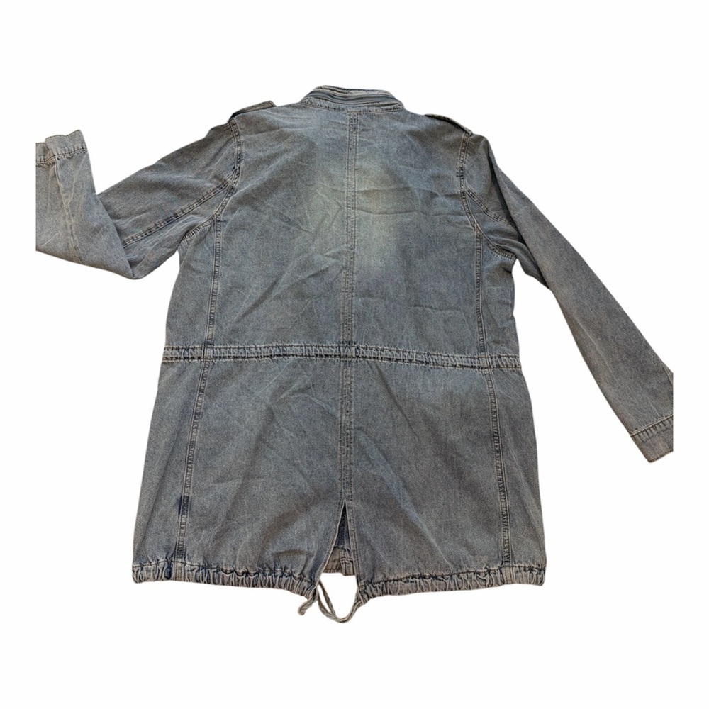 Hayden Los Angeles Distressed Wash Jean Jacket Zip and Button up Jacket size L - Picture 4 of 5